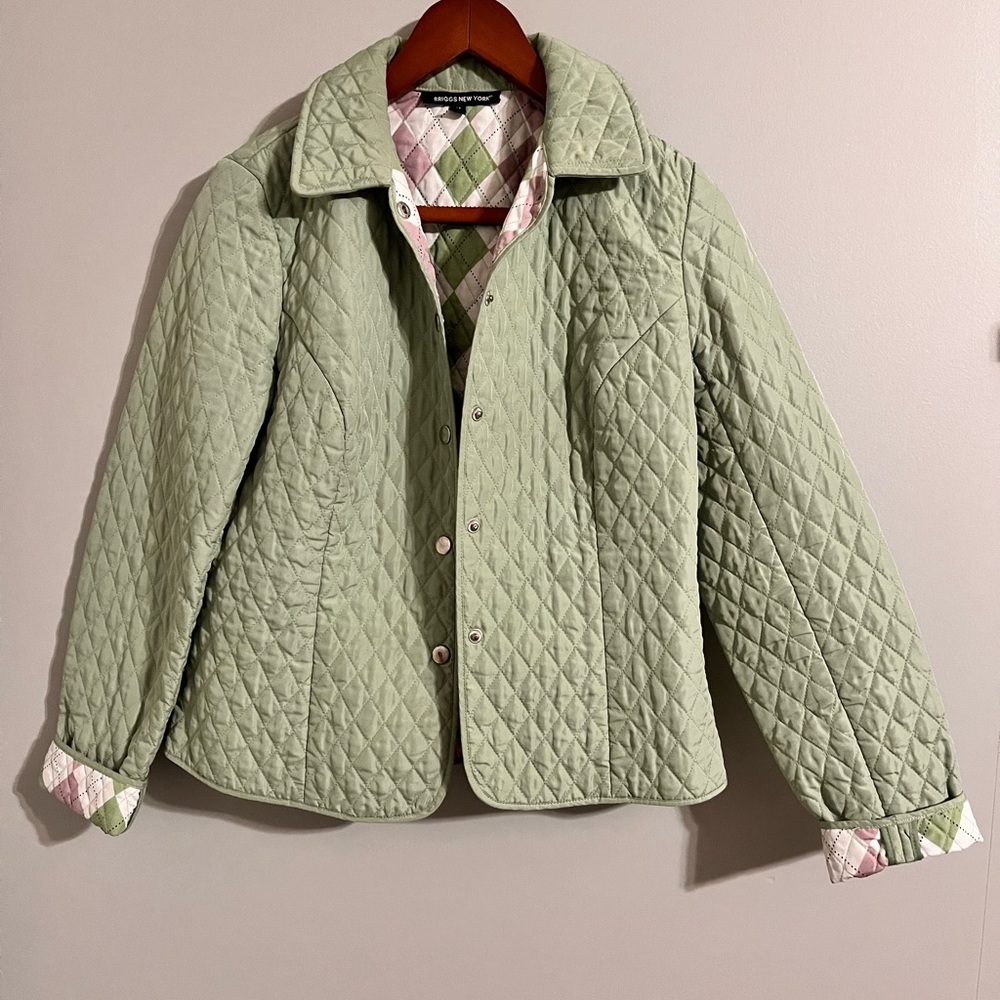Briggs New York Light Green Quilted Puffer Jacket